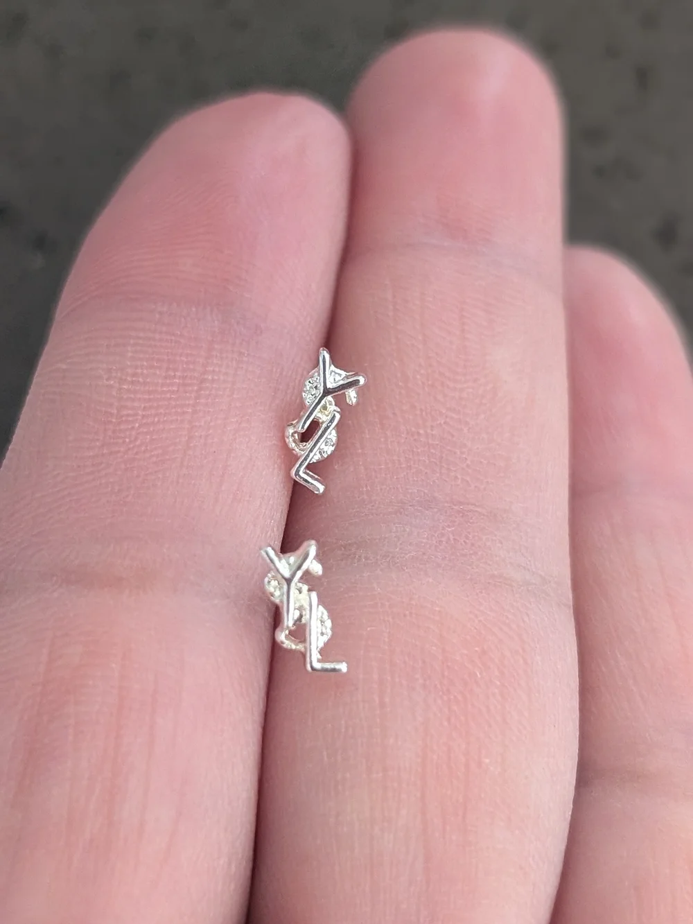 Silver Logo Stud Earrings - Women Jewelry
